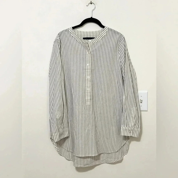 Jenni Kayne Blouse Collarless Button Down Tunic XL - Picture 1 of 5